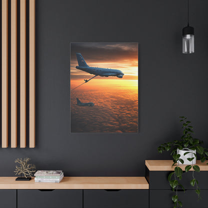 Sunset Passenger Jet Horizon Wall Art & Canvas Prints