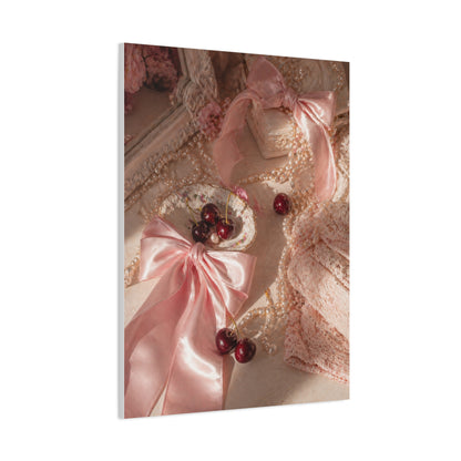 Coquette Satin Bow Still Life Wall Art & Canvas Print