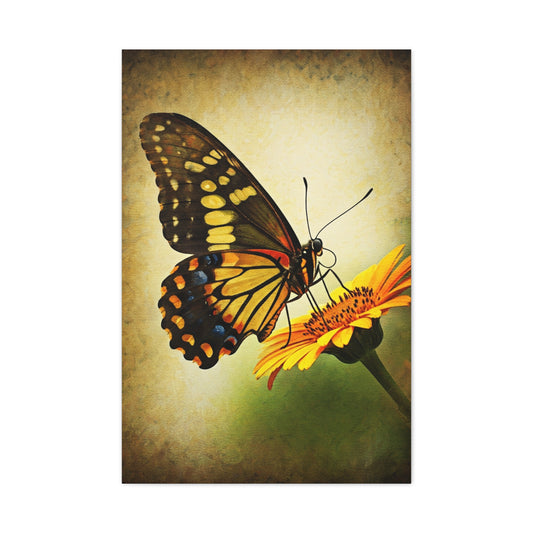 Golden Meadow Butterfly on Flower Wall Art & Canvas Prints