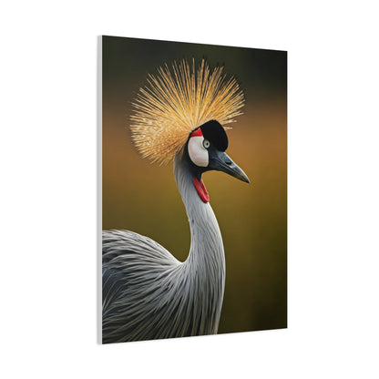 Regal Crowned Crane Portrait Wall Art & Canvas Prints