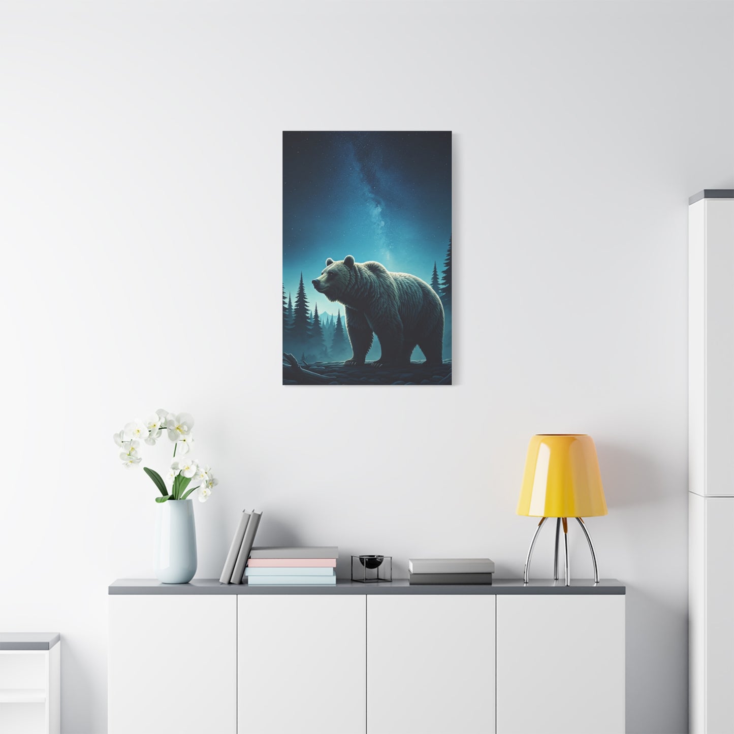 Midnight Wilderness Bear Under the Stars Wall Art & Canvas Prints