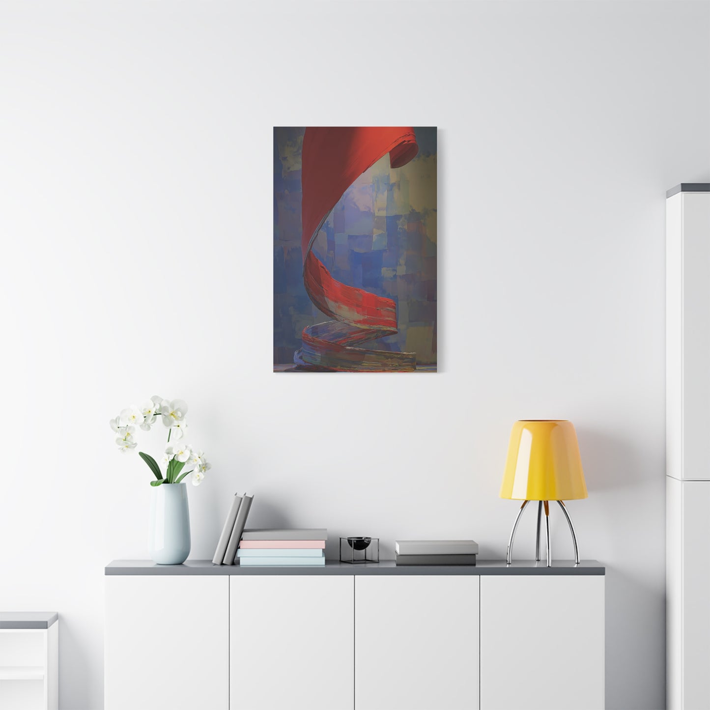 Sculptural Ribbon Motion Abstract Wall Art & Canvas Print