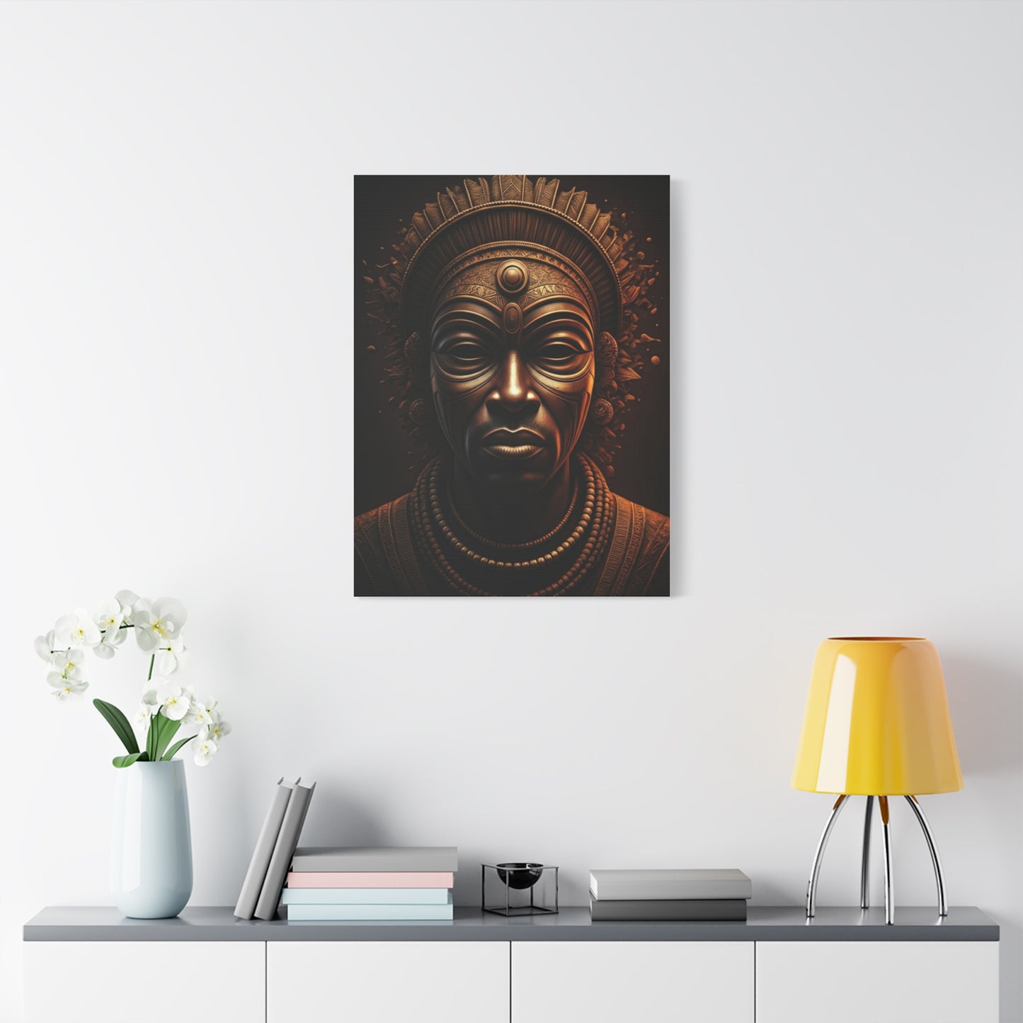 Golden Tribal Mask Legacy Wall Art & Canvas Prints