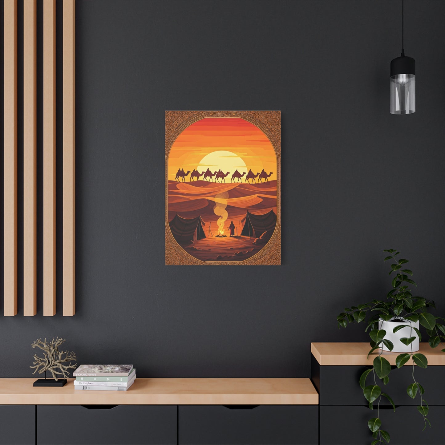 Desert Caravan at Dusk Wall Art & Canvas Prints