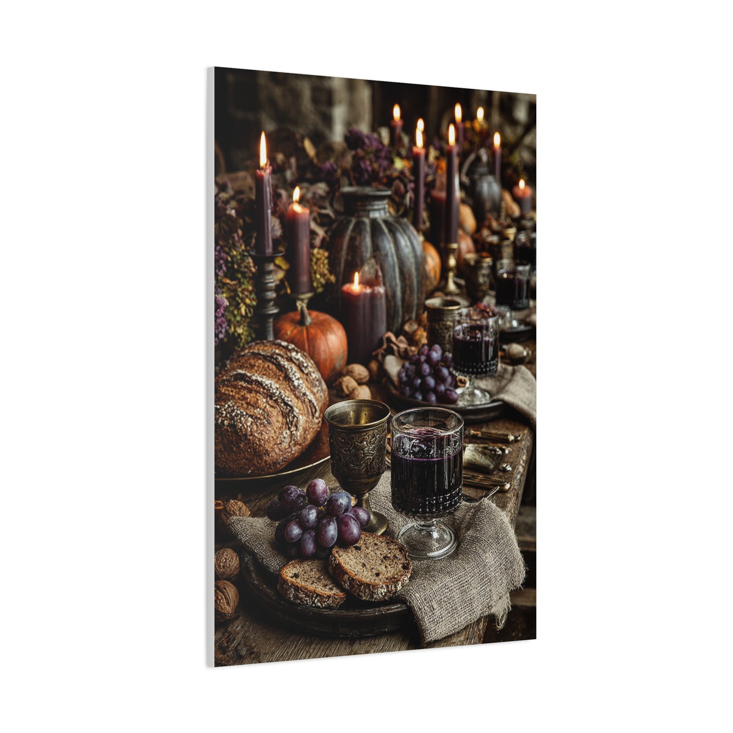 Autumn Harvest Feast Table Wall Art & Canvas Print