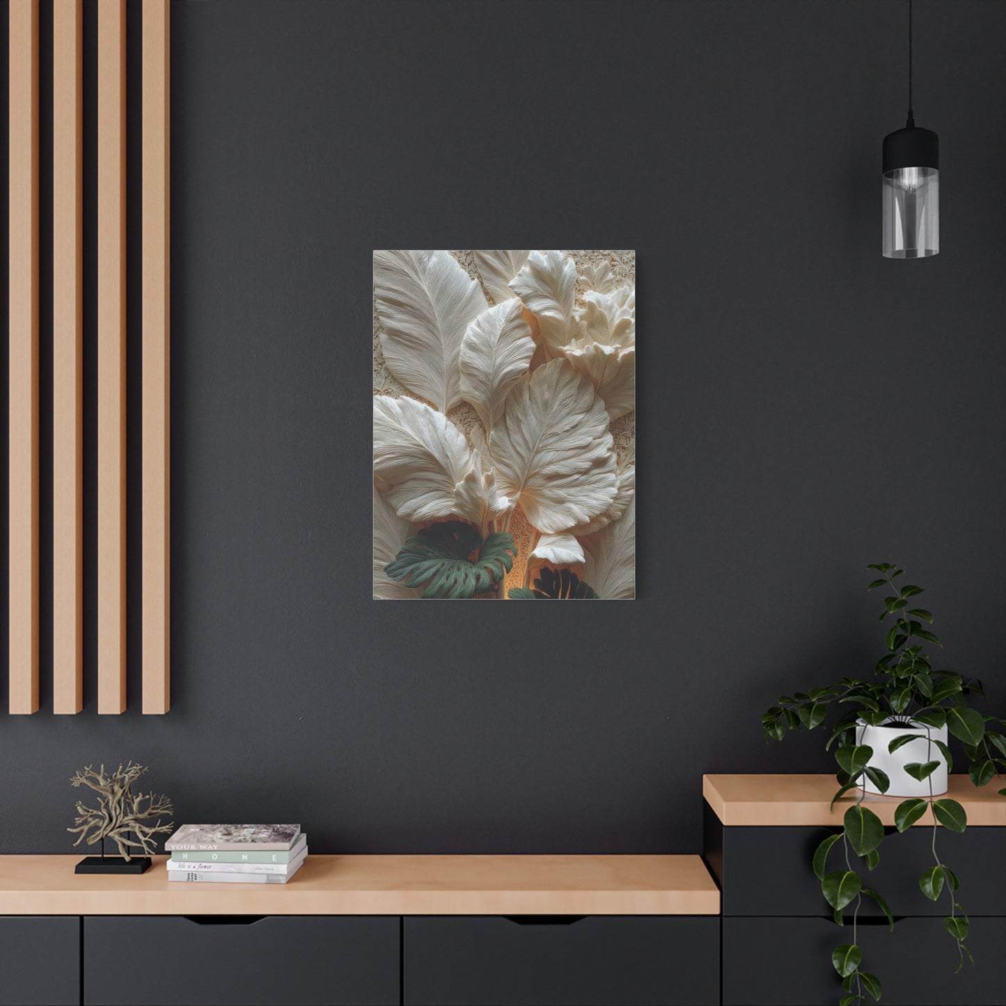 Sculptural Botanical Bas-Relief Wall Art & Canvas Print