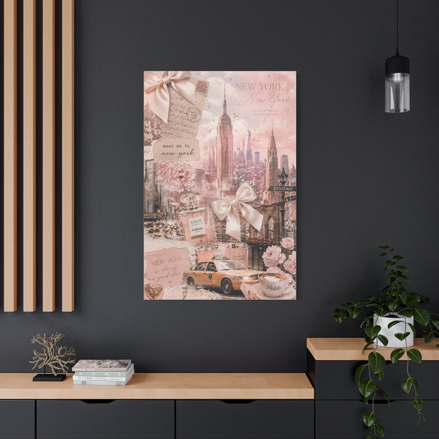Romantic Blush NYC Dream Collage Wall Art & Canvas Print