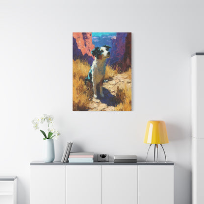 Australian Shepherd Desert Canyon Wall Art & Canvas Print