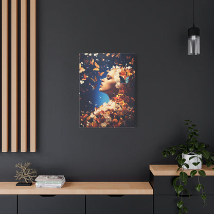 Dreamlike Floral Butterfly Portrait Wall Art & Canvas Print