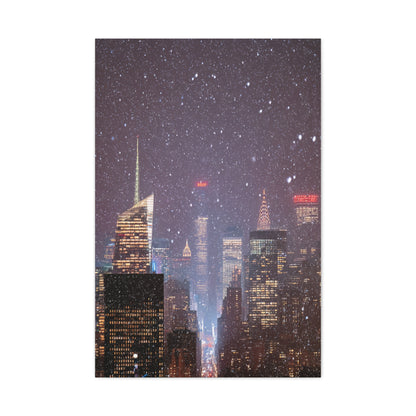 New York Winter Snowfall Skyline Wall Art & Canvas Print