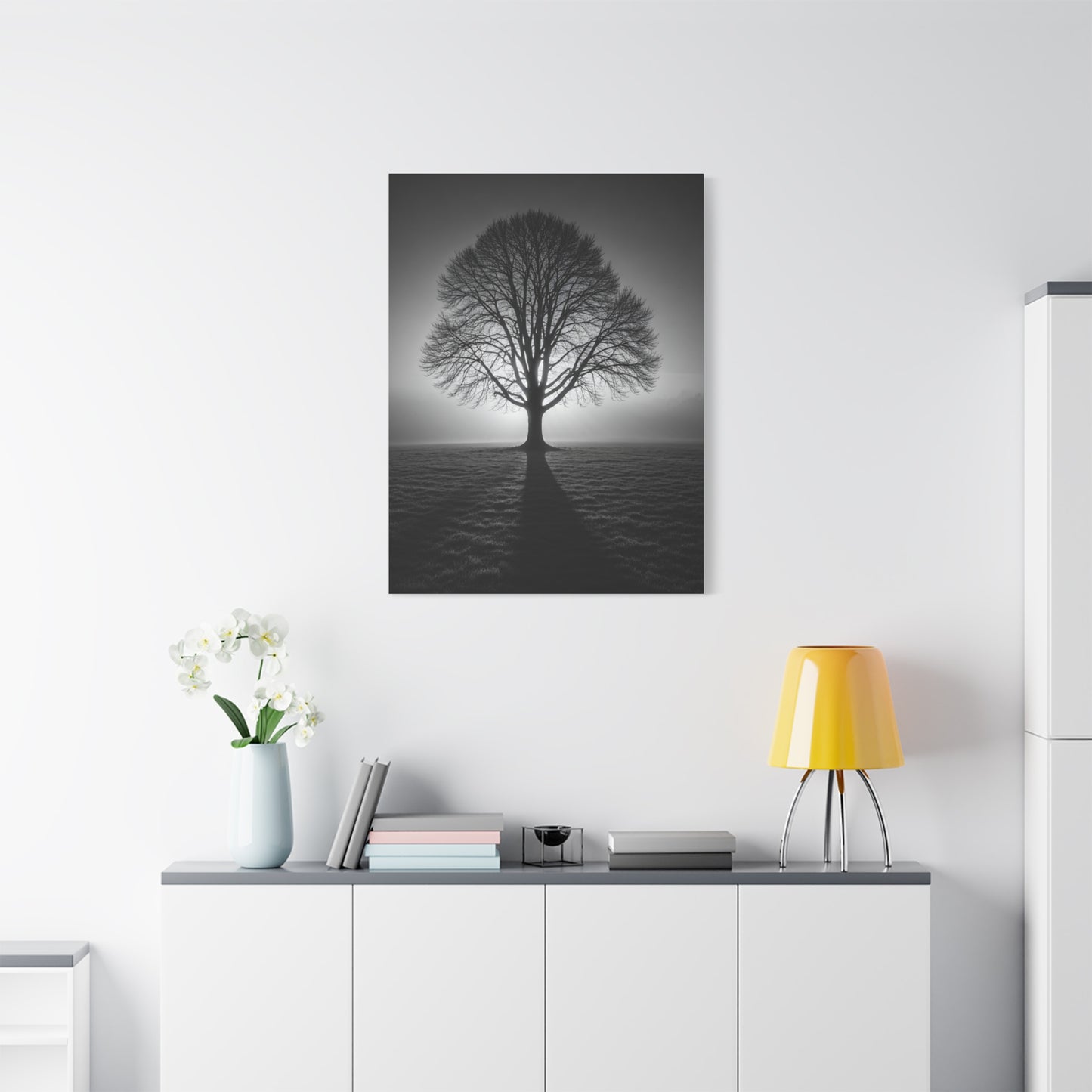 Lone Tree Silhouette Dawn Wall Art & Canvas Prints