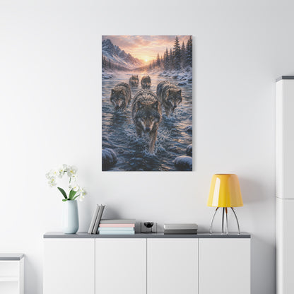 Alpine Dawn Wolf Pack Advance Wall Art & Canvas Print