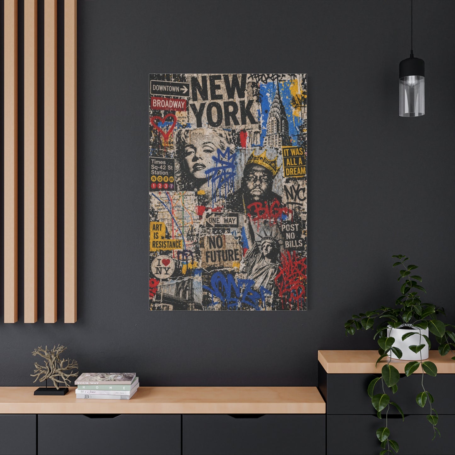 NYC Pop Graffiti Collage Statement Wall Art & Canvas Print