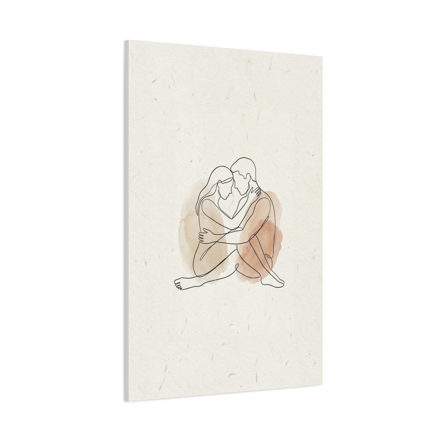 Minimal Line Art Intimate Embrace Wall Art & Canvas Print