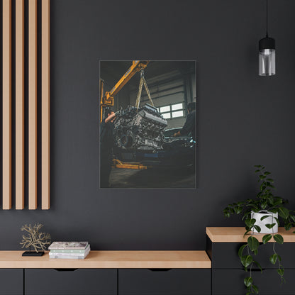 Ford Mustang Shelby GT350 Engine Installation Scene Wall Art & Canvas Prints