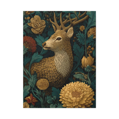 Art Deco Black and Gold Stag Wall Art & Canvas Print