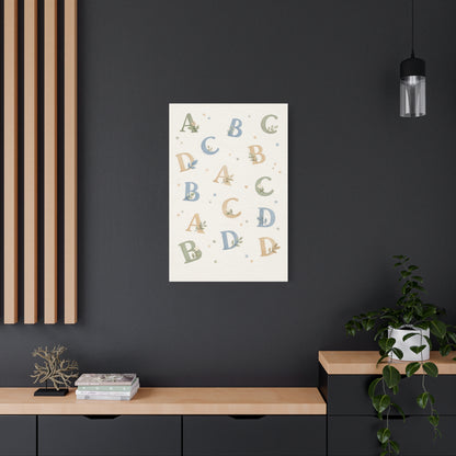 Botanical Alphabet Nursery Wall Art & Canvas Print