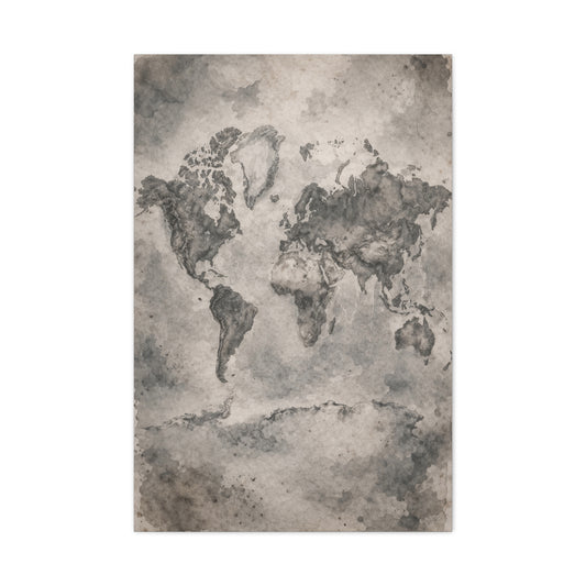 Vintage World Map Wash Wall Art & Canvas Print