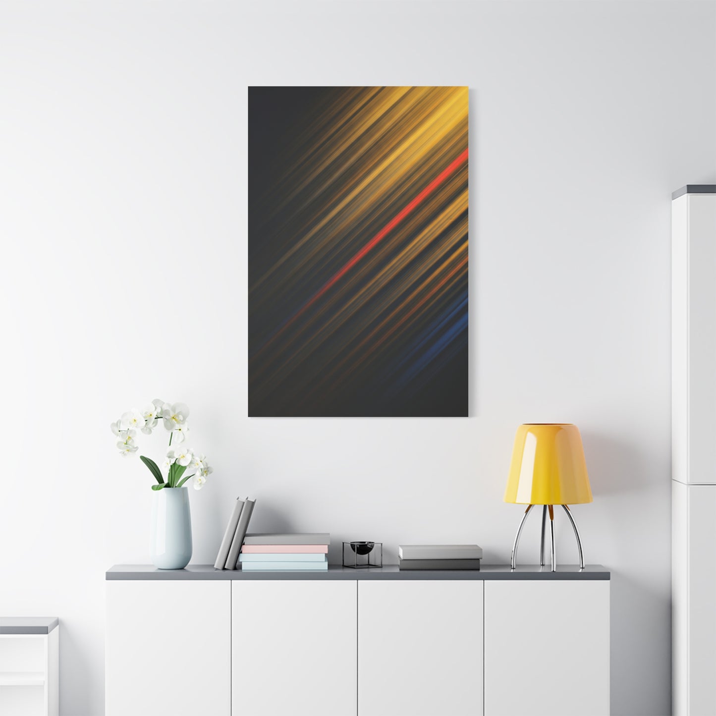 Golden Diagonal Light Abstract Wall Art & Canvas Prints