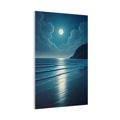 Moonlit Ocean Horizon Night Wall Art & Canvas Prints
