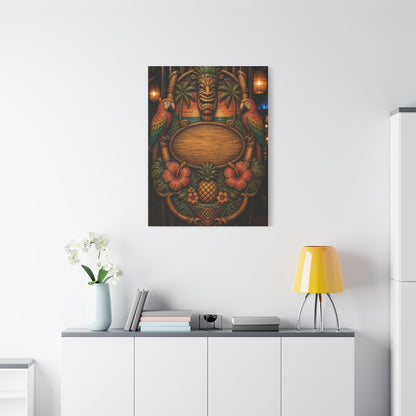 Tropical Tiki Bar Crest Wall Art & Canvas Print