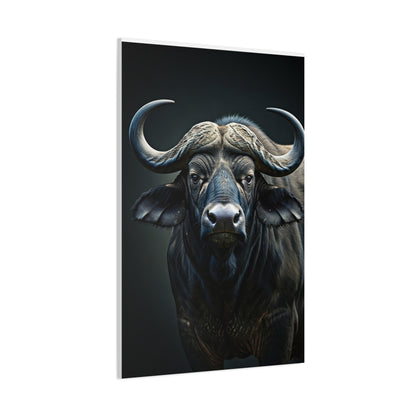 Ultra-Dark Matte Cape Buffalo Portrait Wall Art & Canvas Print