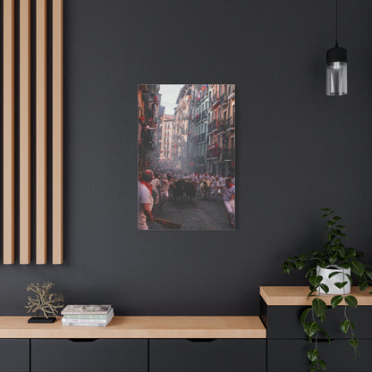 San Fermín Running of the Bulls Street Charge Wall Art & Canvas Print