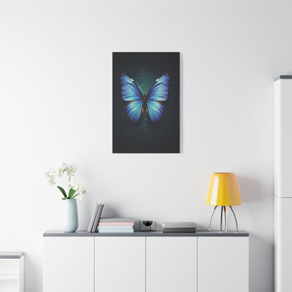 Luminous Sapphire Butterfly Portrait Wall Art & Canvas Prints