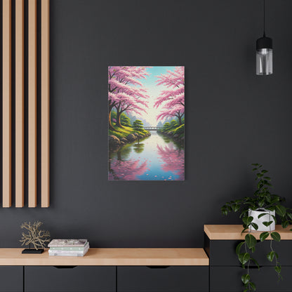 Sakura River Garden Reflection Wall Art & Canvas Prints