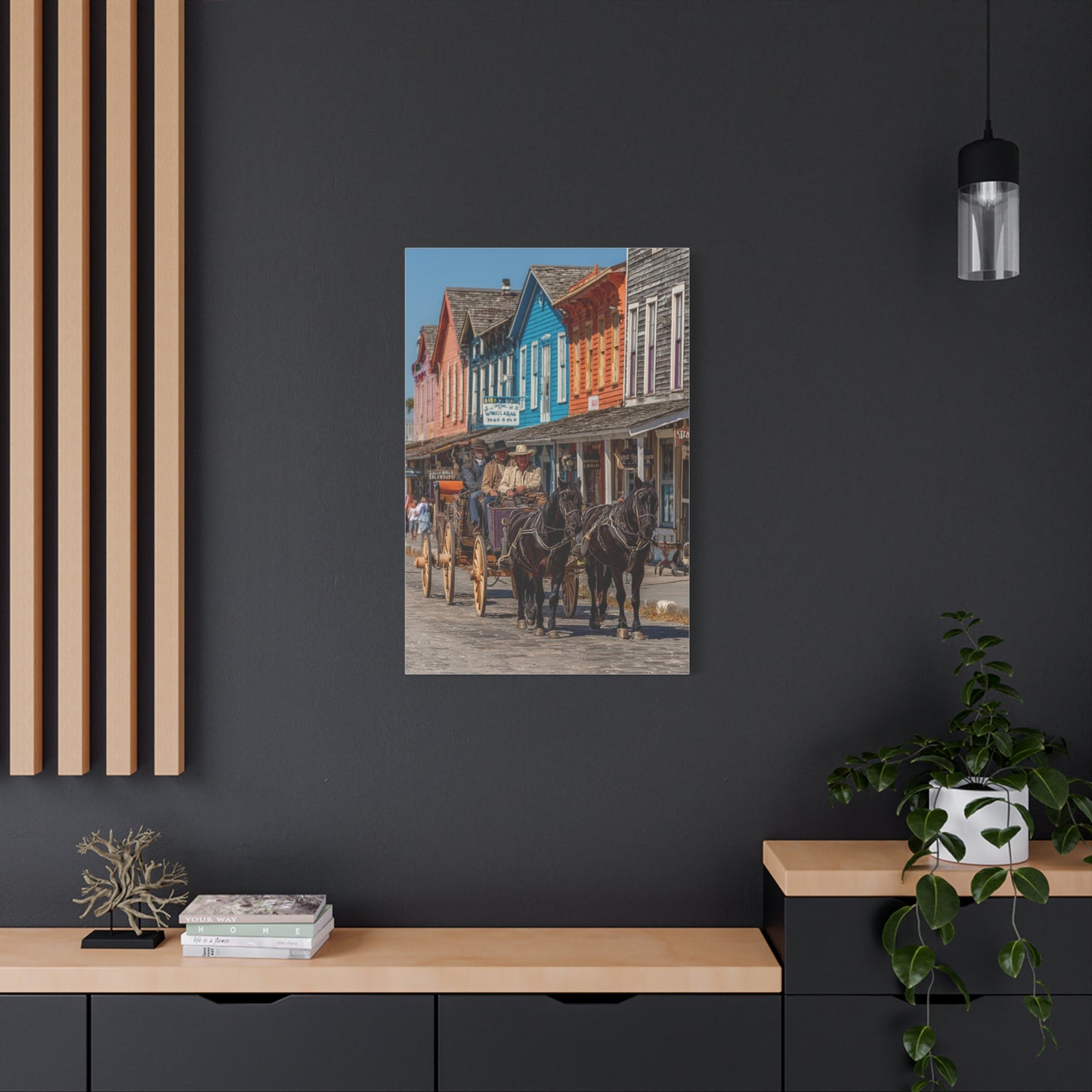 Frontier Stagecoach Arrival Wall Art & Canvas Print