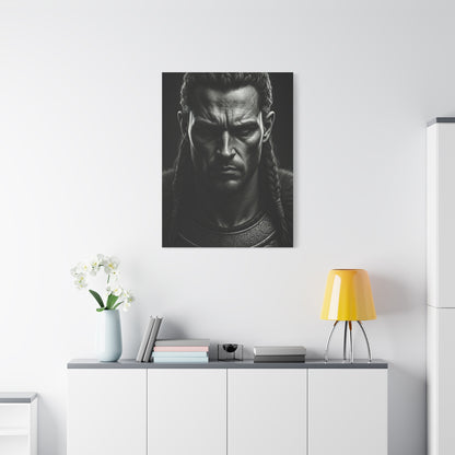 Unyielding Strength Black & White Warrior Portrait Wall Art & Canvas Prints