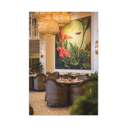 Tropical Flora and Fauna Resort Restaurant Wall Art & Canvas Print