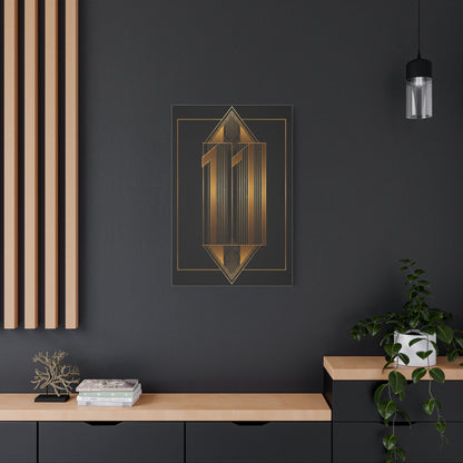 Art Deco Eleven Luxe Number Wall Art & Canvas Prints