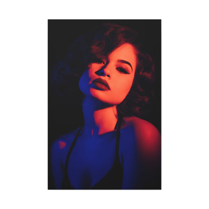 Neon Shadow Fashion Portrait Wall Art & Canvas Print