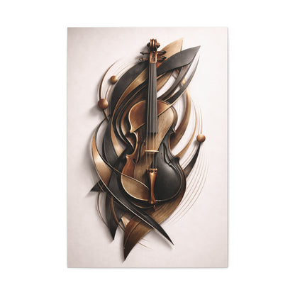 Sculptural Violin Motion Composition Wall Art & Canvas Print