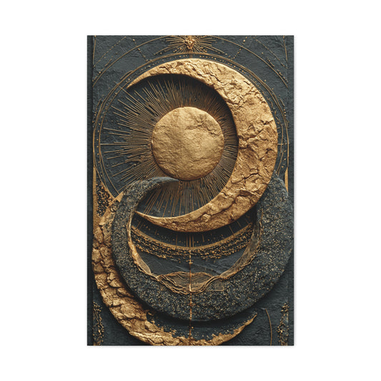 Celestial Gold Eclipse Wall Art & Canvas Print