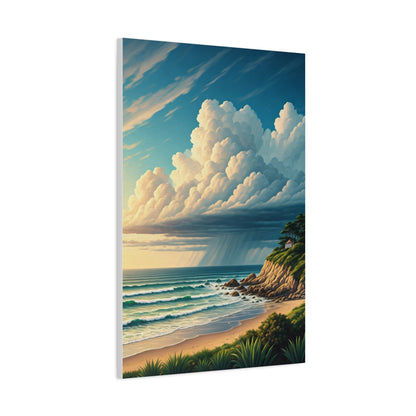 Cloudburst Over Coastal Bay Wall Art & Canvas Prints