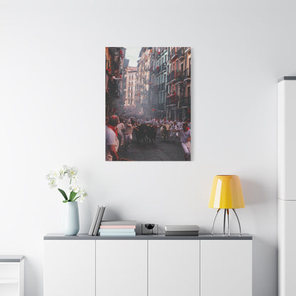 San Fermín Running of the Bulls Street Charge Wall Art & Canvas Print