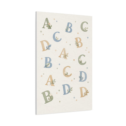Botanical Alphabet Nursery Wall Art & Canvas Print