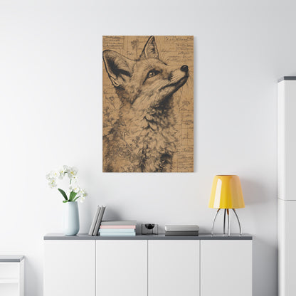 Vintage Natural History Fox Study Wall Art & Canvas Print
