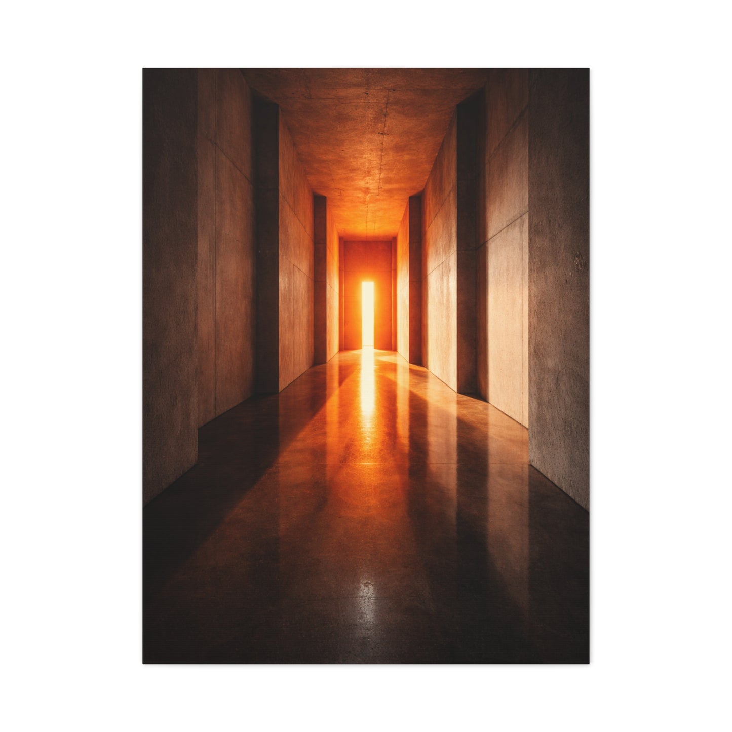 Minimal Orange Light Corridor Wall Art & Canvas Print