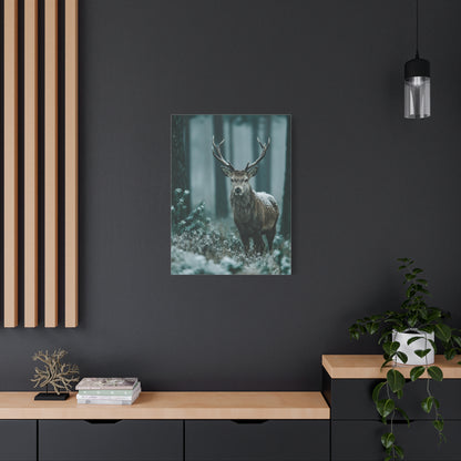 Winter Pine Stag Portrait Wall Art & Canvas Print
