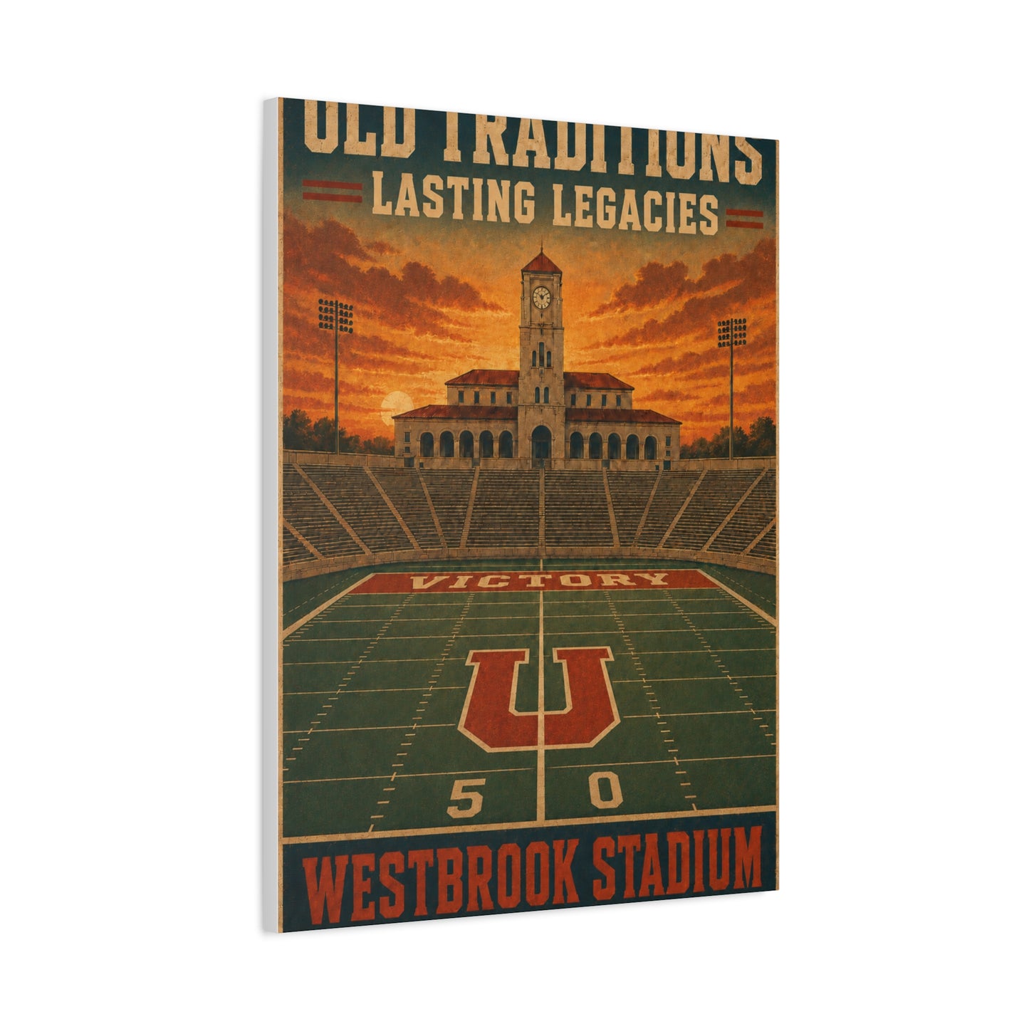 Vintage Stadium Legacy Football Sports Wall Art & Canvas Print