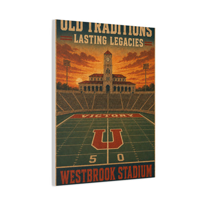 Vintage Stadium Legacy Football Sports Wall Art & Canvas Print