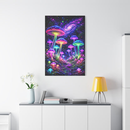 UV-Reactive Psychedelic Mushroom Forest Wall Art & Canvas Print