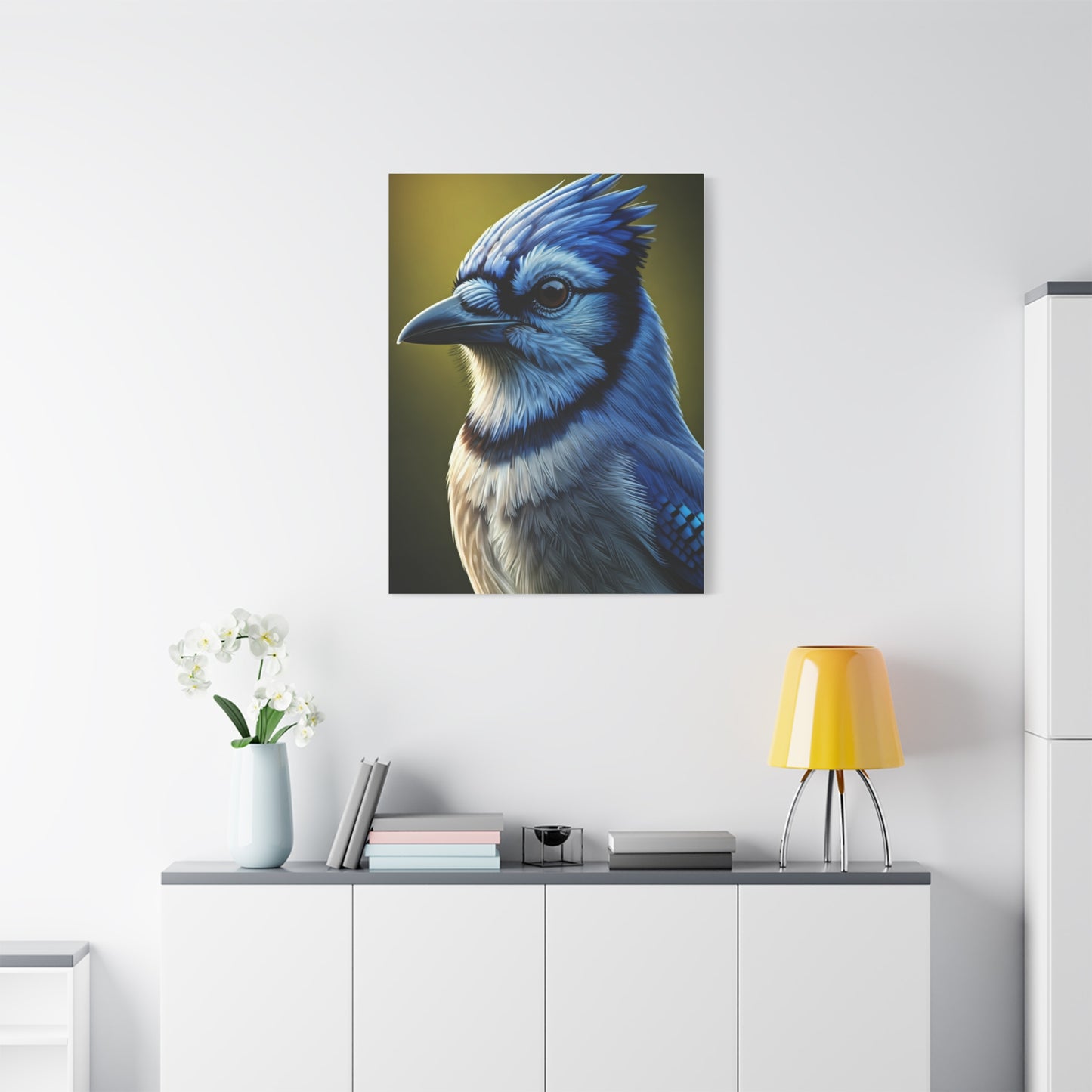 Blue Jay Majesty Portrait Wall Art & Canvas Prints