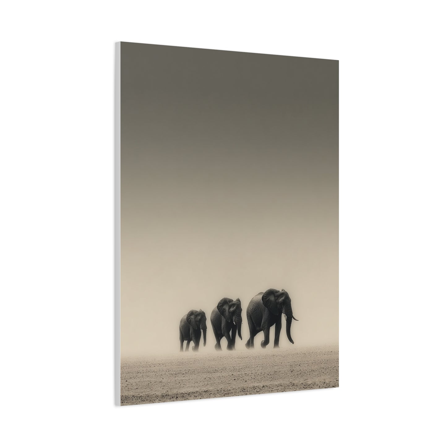 Minimal Elephant Family Dune Crossing Wall Art & Canvas Print