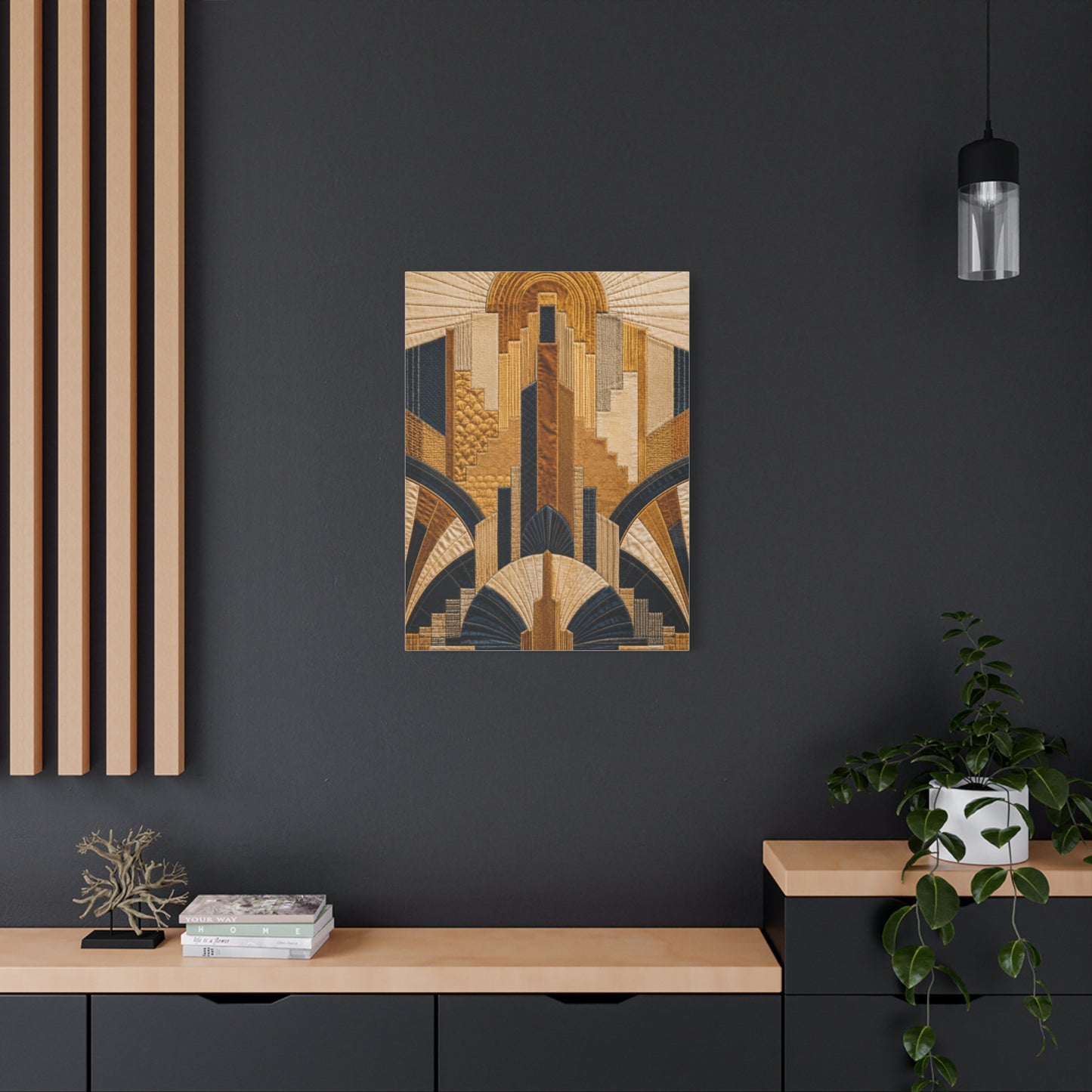 Art Deco Textile Geometric Tapestry Wall Art & Canvas Print