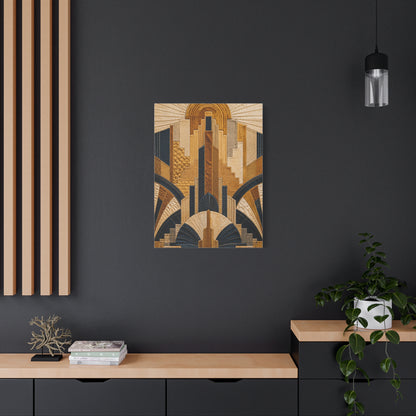 Art Deco Textile Geometric Tapestry Wall Art & Canvas Print