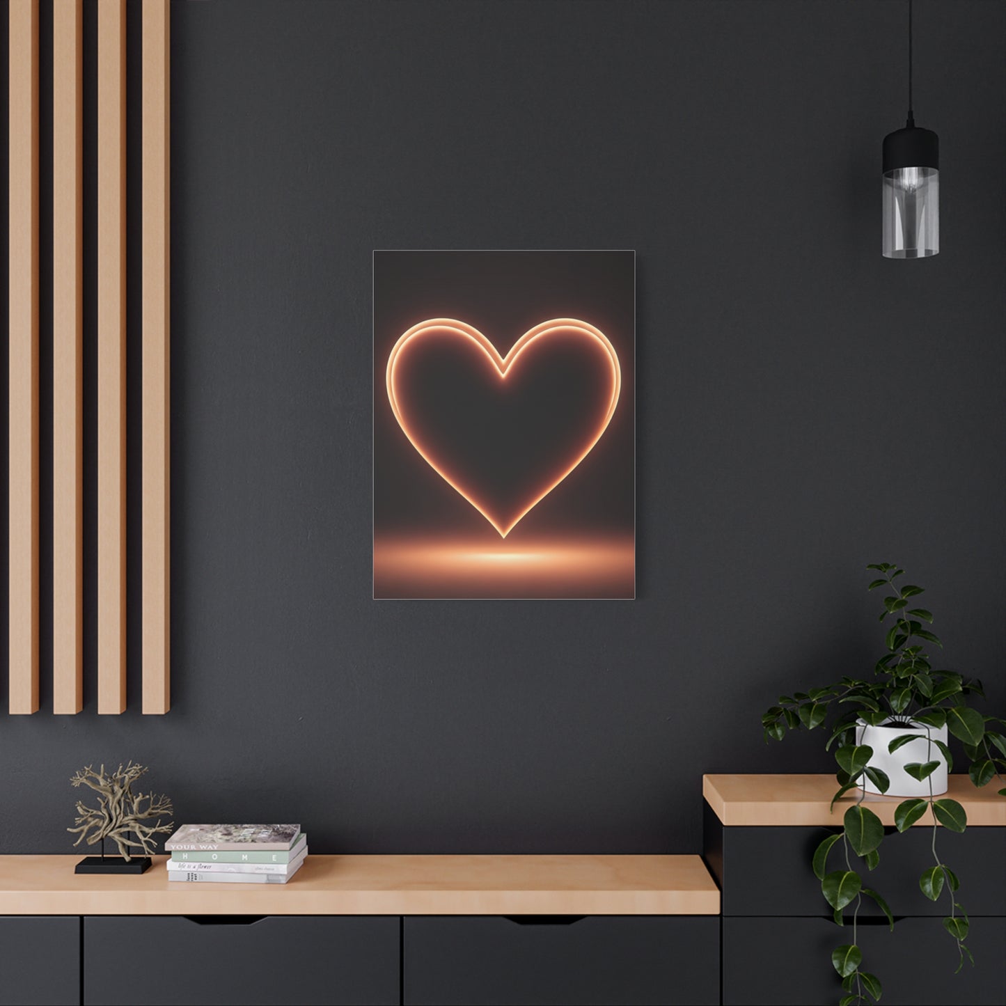Luminous Heart Minimal Glow Wall Art & Canvas Prints